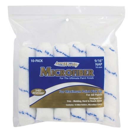 ARROWORTHY Microfiber 0.56 x 6.5 in. Paint Roller Cover; White - 10 Per Pack 1895846